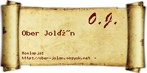 Ober Jolán névjegykártya