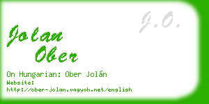 jolan ober business card